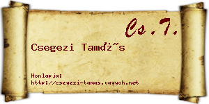 Csegezi Tamás névjegykártya